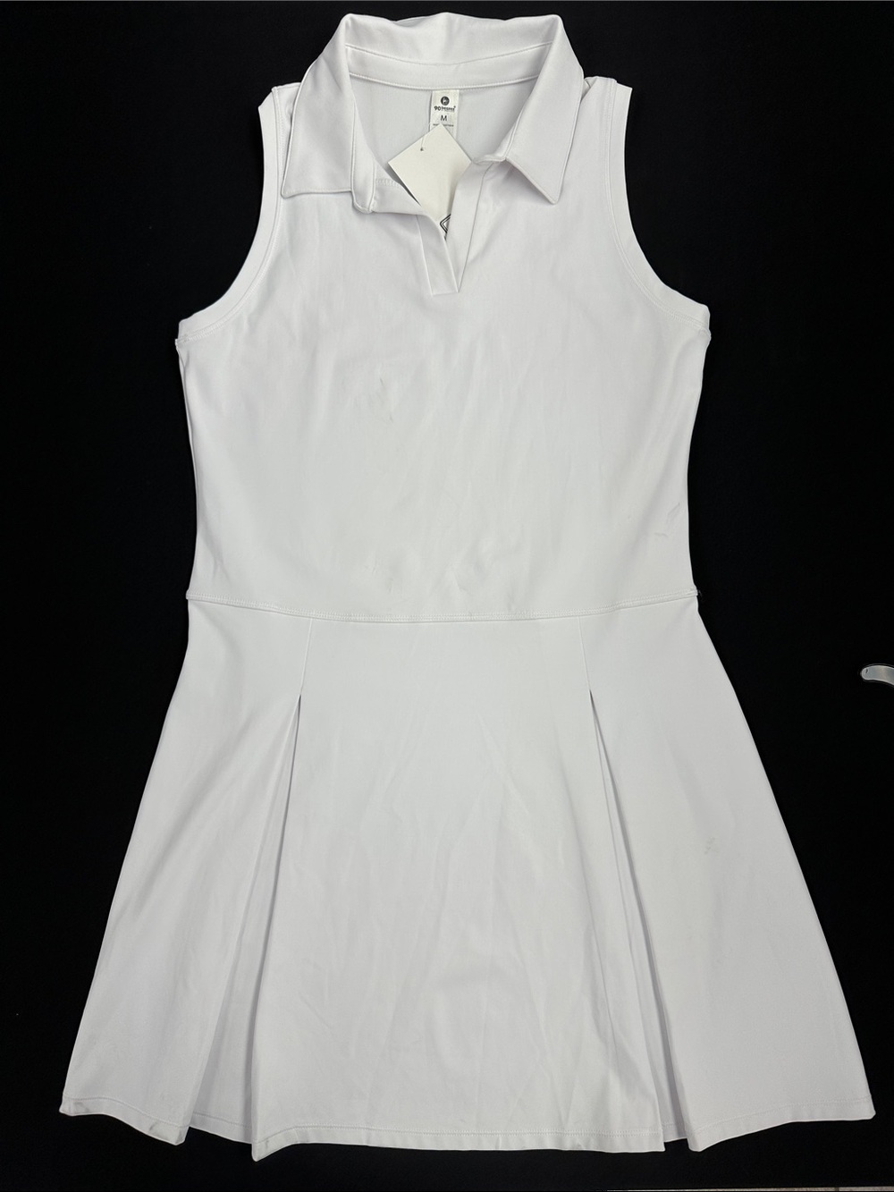90 Degree By Reflex White Sleeveless Polo Tennis Dress